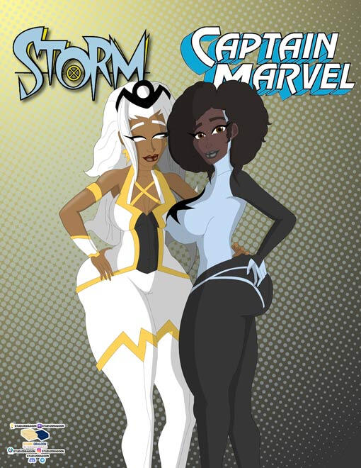 Storm - Capt. Marvel team up